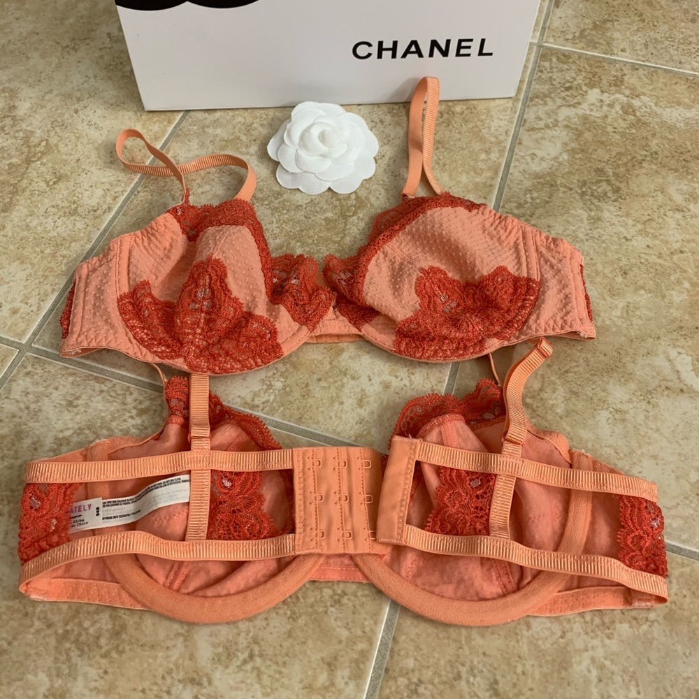 ❤️ Free People peach cage bra lace balconette bralette women’s 34C